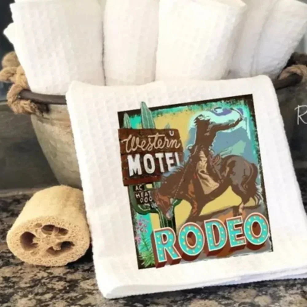 pair of Kitchen Towel Western Motel Rodeo